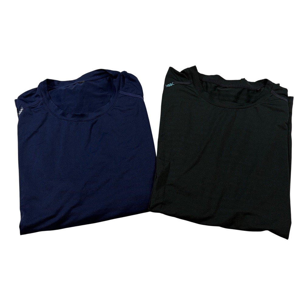 Rhone Reign Short Sleeve Performance T-Shirt 2 Pack Navy Blue Black Mens XL